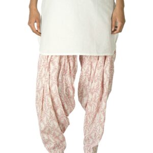 Fabindia Women Printed White & Red Patiala