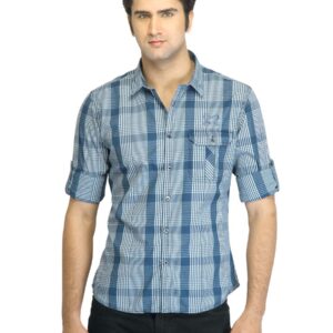 Scullers Men Check Blue Shirt