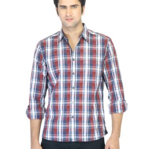 Indigo Nation Men Check Red Shirt
