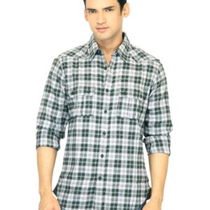 United Colors of Benetton Men Check Green Shirt