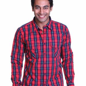 Probase Men Red & Blue Shirt