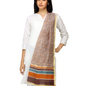 Fabindia Women Multi Coloured Chanderi Dupatta