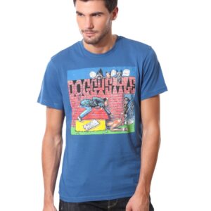 Music Men Blue Printed T-shirt