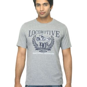 Locomotive Men Printed Grey T-shirt
