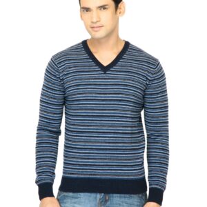 United Colors of Benetton Men Stripes Blue Sweater