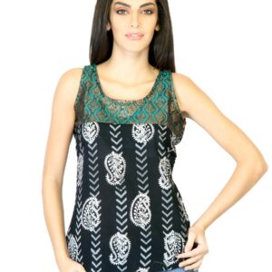Mother Earth Women Black Printed Top