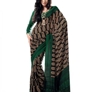 Prafful Women Black Crepe Sari
