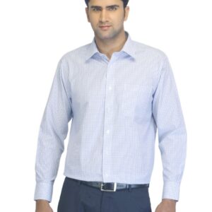 John Miller Men Check Blue Shirt