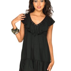 Jealous 21 Women Sleevless Black V Nech Top