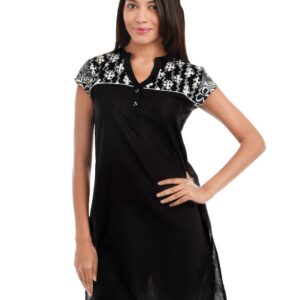Alma Women Black Printed Kurta