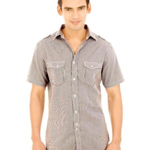United Colors of Benetton Men Black Striped Shirt