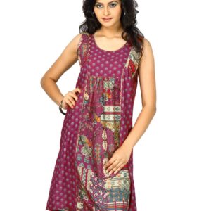 W Women U Neck Sleeveless Red Kurta