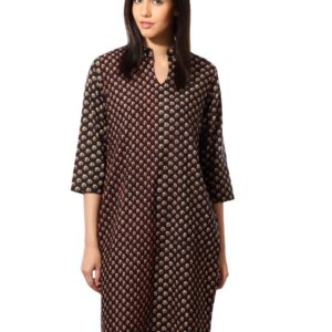Fabindia Women Printed Black Kurta