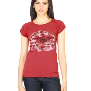 Wrangler Women Printed Red T-shirt