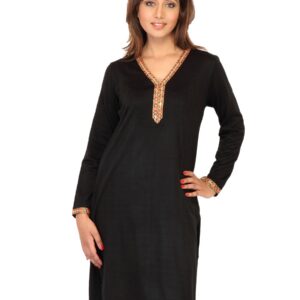 Aurelia Women Solid Black Kurtas