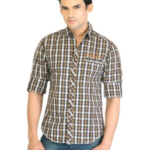Locomotive Men Check Brown Shirt