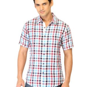United Colors of Benetton Men Check Blue Shirts