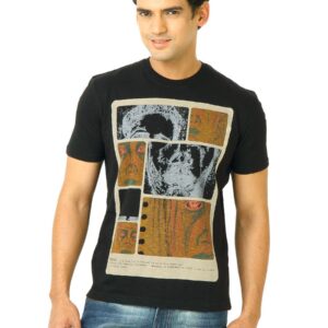 United Colors of Benetton Men Graphic Printed Black Tshirts