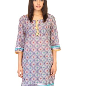 W Women Printed Purple Kurtas