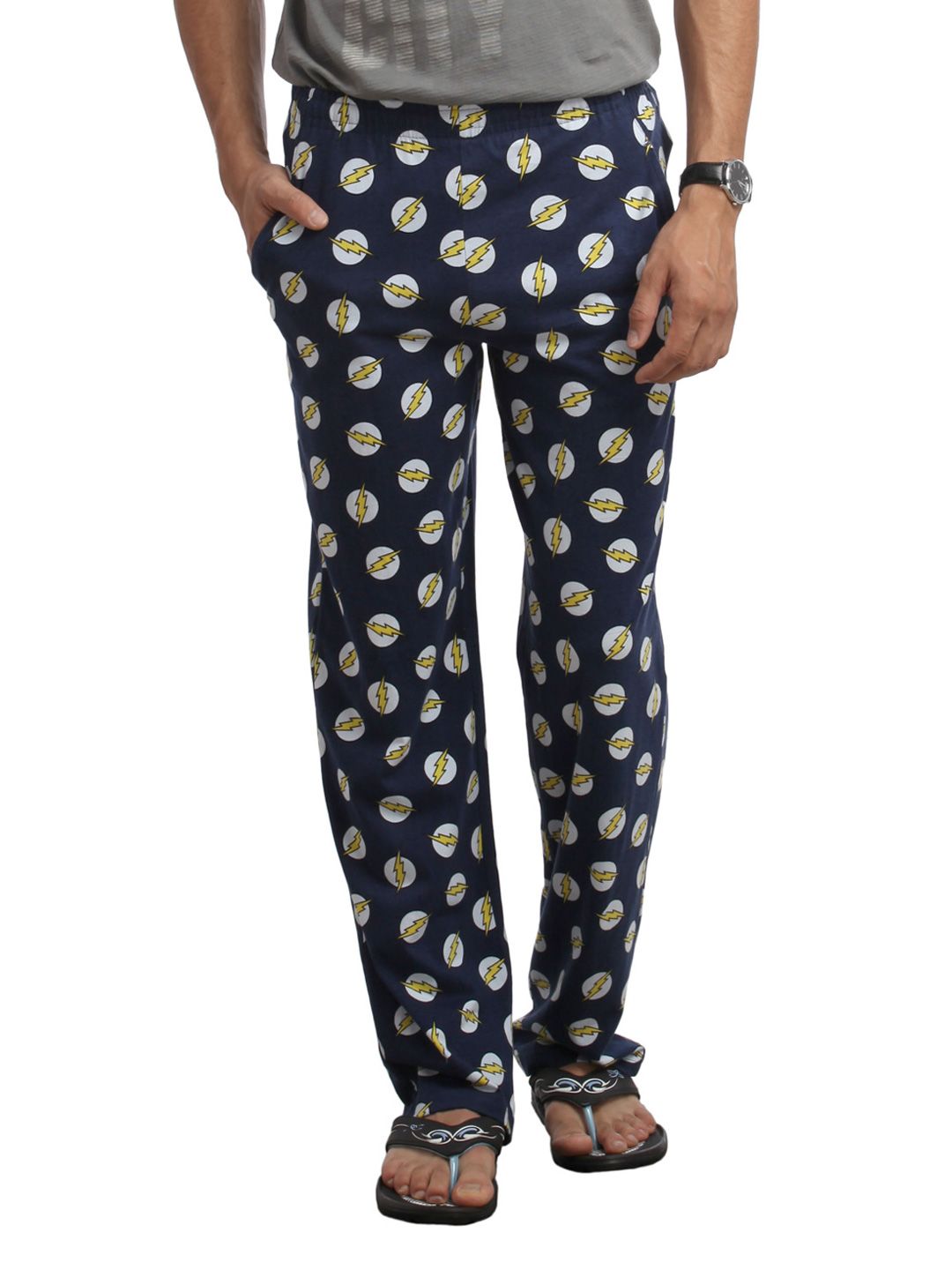 DC Comics Men Blue Printed Lounge Pants