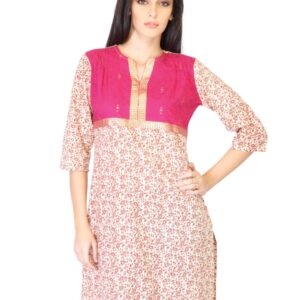 Mother Earth Women Pink Printed Kurta