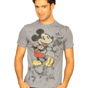 Mickey Men's Micky Wall Graphitti Playful Grey Violet T-shirt