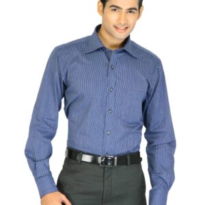 Genesis Blue Striped Formal Shirt