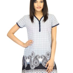 Vishudh Women Printed Grey Kurta
