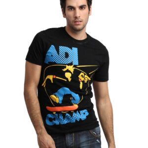 ADIDAS Men Black Graphic T-shirt