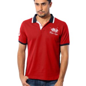 Reid & Taylor Men Red Polo T-shirt