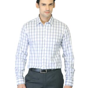 Black Coffee Men White Check Shirt
