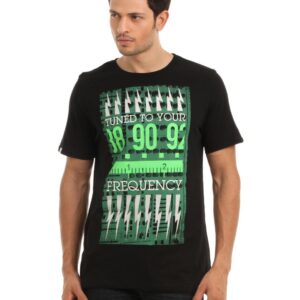 Puma Men Black & Green T-shirt