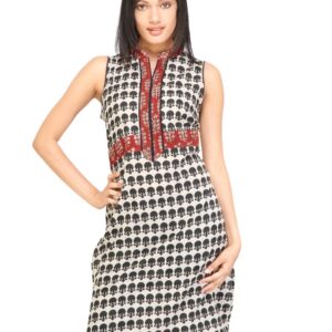 Mother Earth Women Printed Black Kurtas