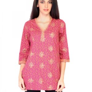 Aurelia Women Printed Pink Kurtis