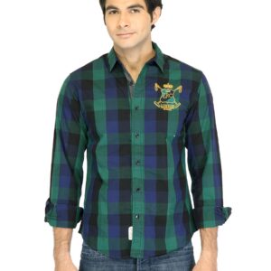 Locomotive Men Check Green Shirt