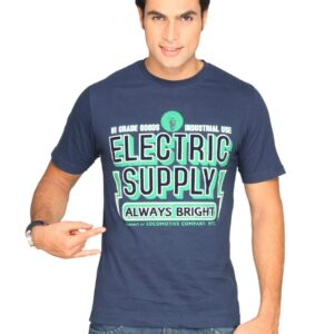 Locomotive Men's Print Electric Supply Blue T-shirt