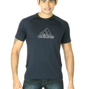ADIDAS Men Ess F Logo Navy Blue T-Shirts