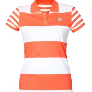 Nike Women's Striped Polo Orange T-shirt