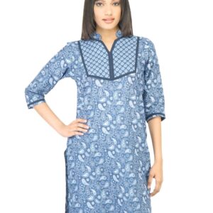 Vishudh Women Printed Blue Kurta