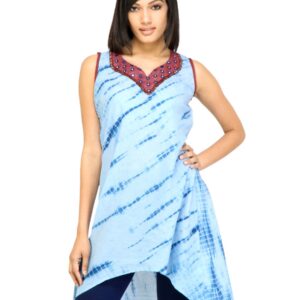 Mother Earth Women Printed Blue Kurtis