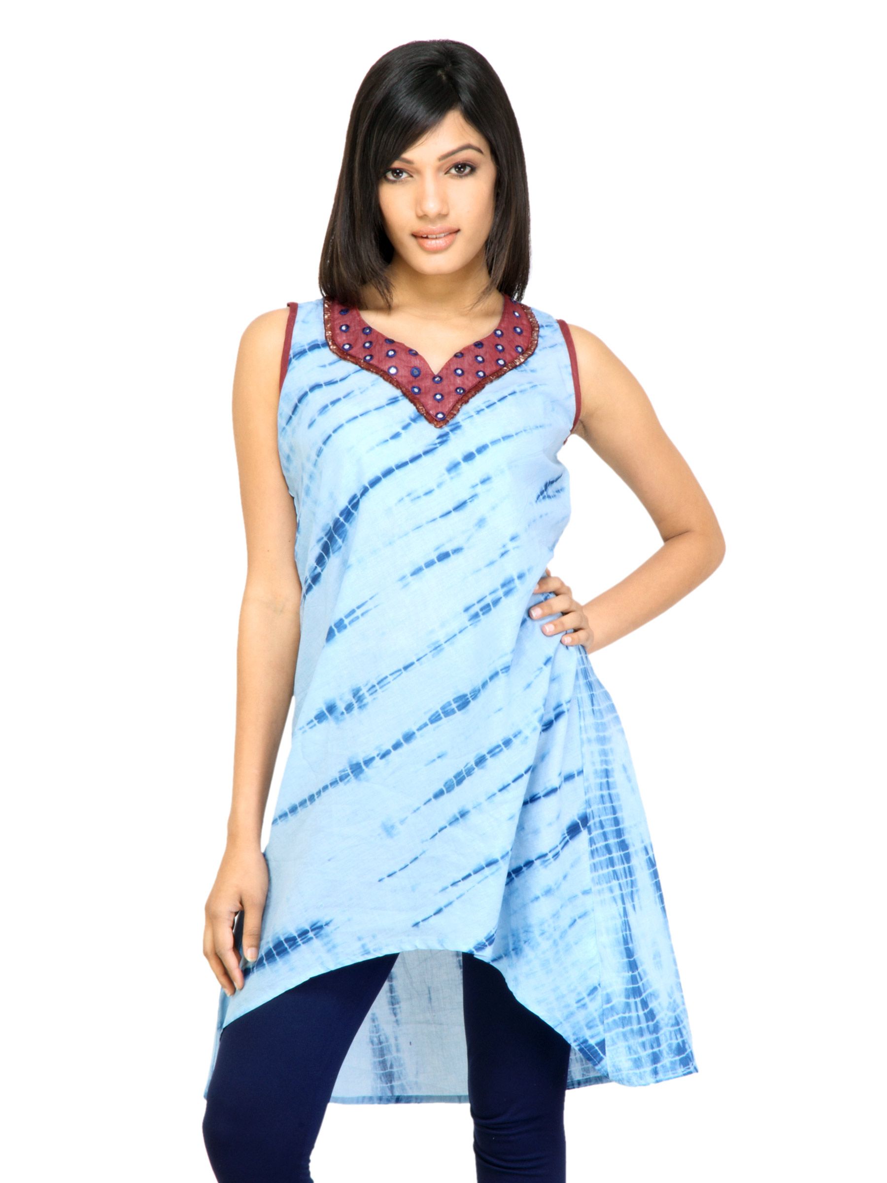 Mother Earth Women Printed Blue Kurtis