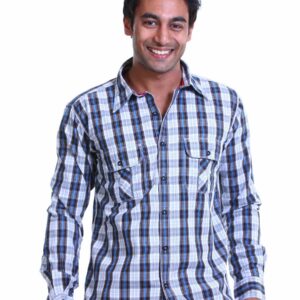 Probase Men Blue & White Shirt