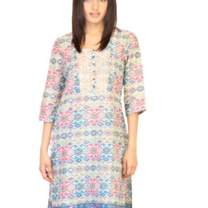 W Women Printed White Kurtas