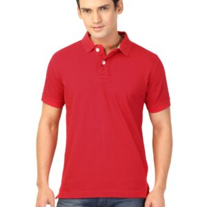 Basics Men Red Polo T-shirt