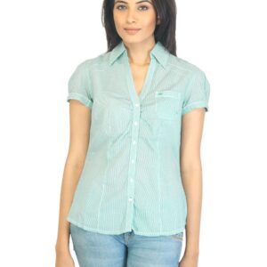 s.Oliver Women Striped Green Shirt
