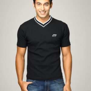 Proline Men Black V-Neck T-shirt