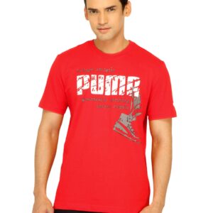 Puma Men College Athletic Red Tshirt