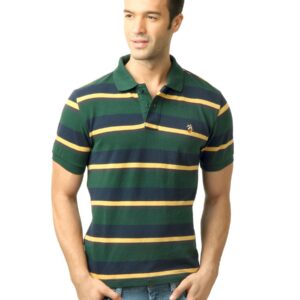 U.S. Polo Assn. Men Stripes Green  Polo Tshirt
