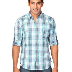 Highlander Men Check Hadar White Shirts