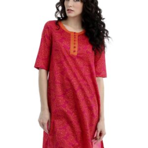 Myntra Women Red Printed Kurta